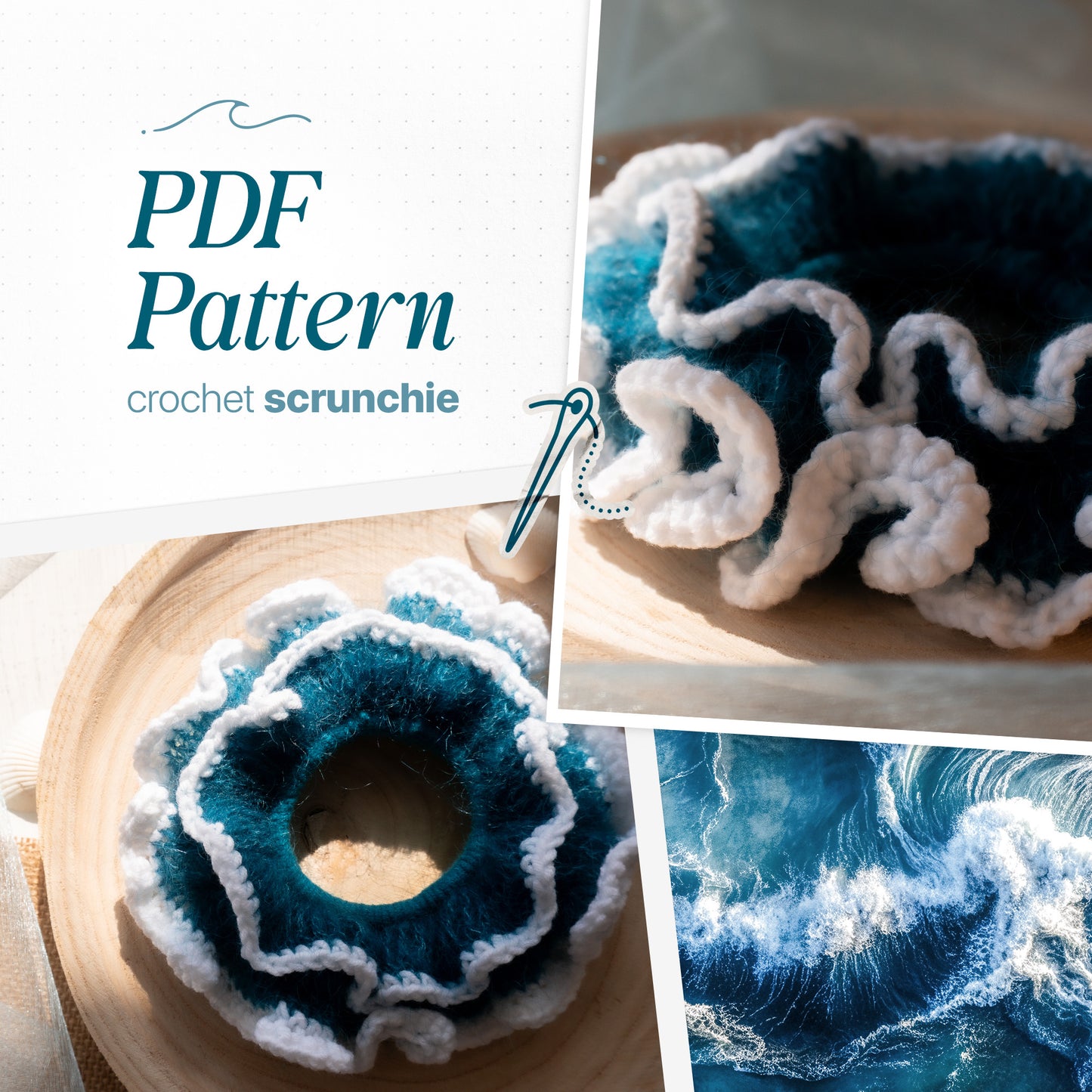 PDF Crochet Scrunchie Pattern By the Sea