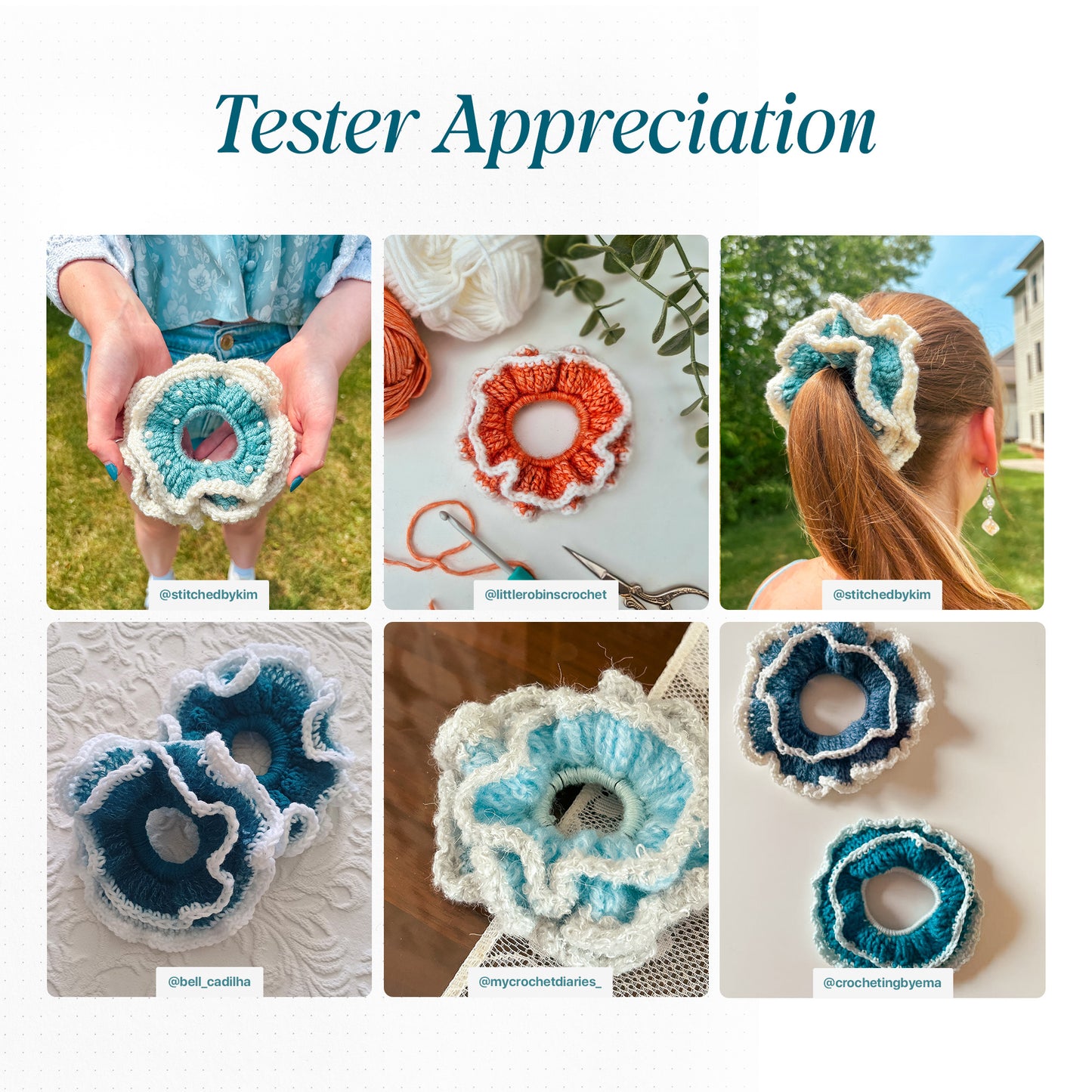 PDF Crochet Scrunchie Pattern By the Sea