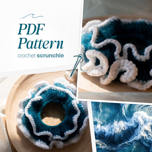 PDF Crochet Scrunchie Pattern By the Sea